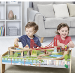 Set Trenulete cu masuta de joaca Carusel din lemn